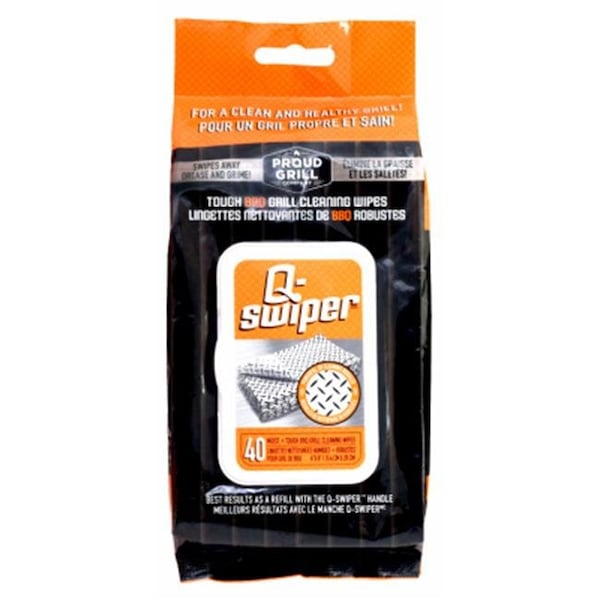 Proud Grill Co Proud Grill 247603 6 x 8 in. Q-Swiper BBQ Grill Cleaning Wipes Refill; 40 Count 247603 - main